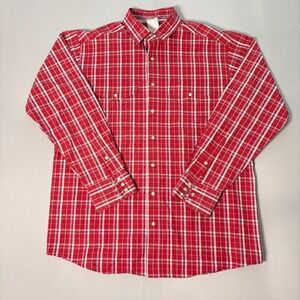 Ariat Pro Series Mens Red Plaid Long Sleeve Western Snap Shirt 10009910 L
